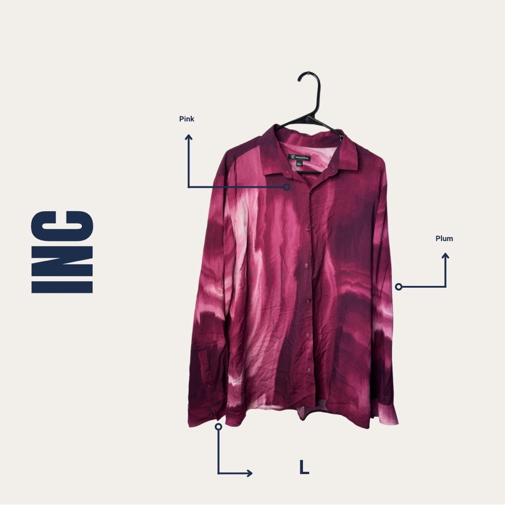 INC International Concepts Pink and Plum Dress Shirt